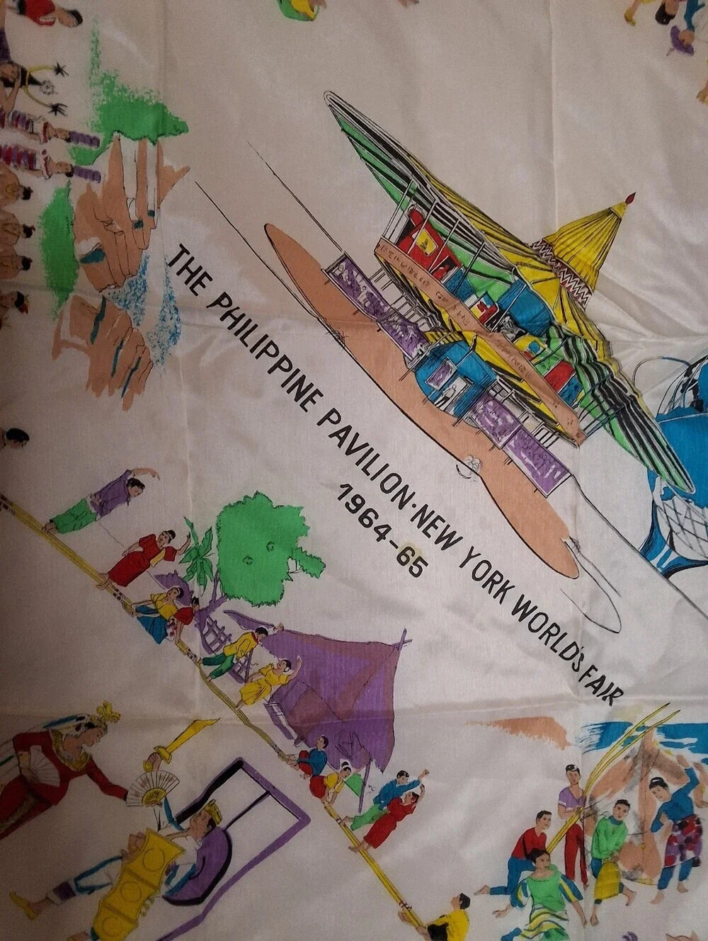 Vintage 1964 NY World’s Fair Philippine Pavilion Souvenir Scarf